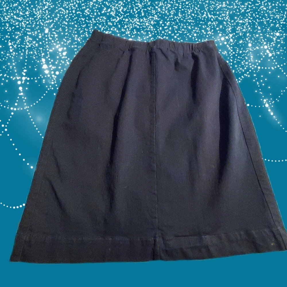 Classic Black Denim Pencil  Skirt